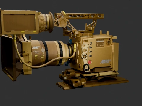 Golden ARRI ALEXA 35 Camera 3D Model