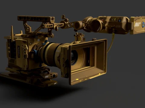 Golden ARRI ALEXA 35 Camera 3D Model