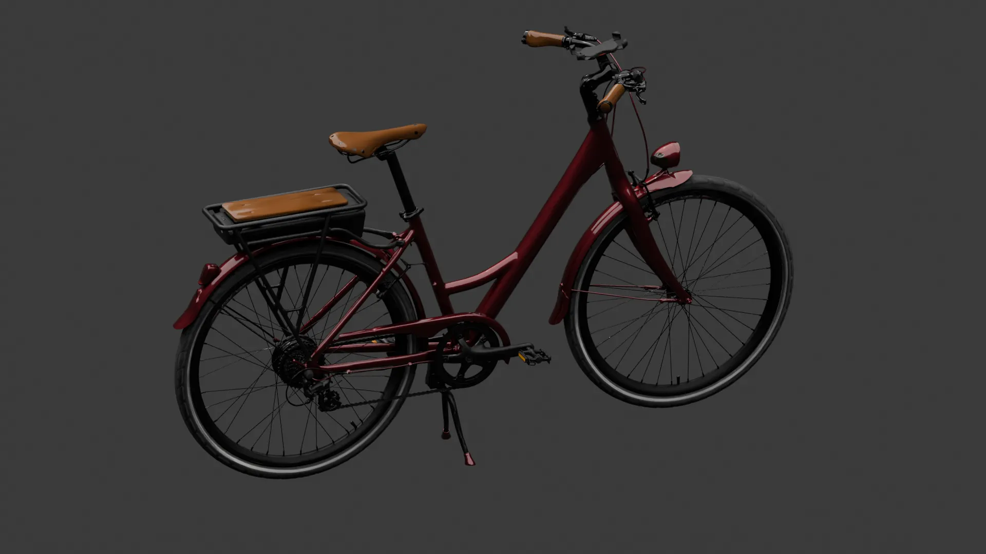 Chinese Red Cherry Bike 3D Model .c4d .max .obj .3ds .fbx .stl .blend