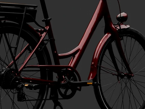 Chinese Red Cherry Bike 3D Model