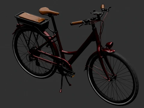 Chinese Red Cherry Bike 3D Model