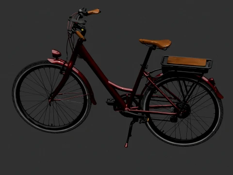 Chinese Red Cherry Bike 3D Model