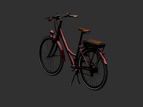 Chinese Red Cherry Bike 3D Model