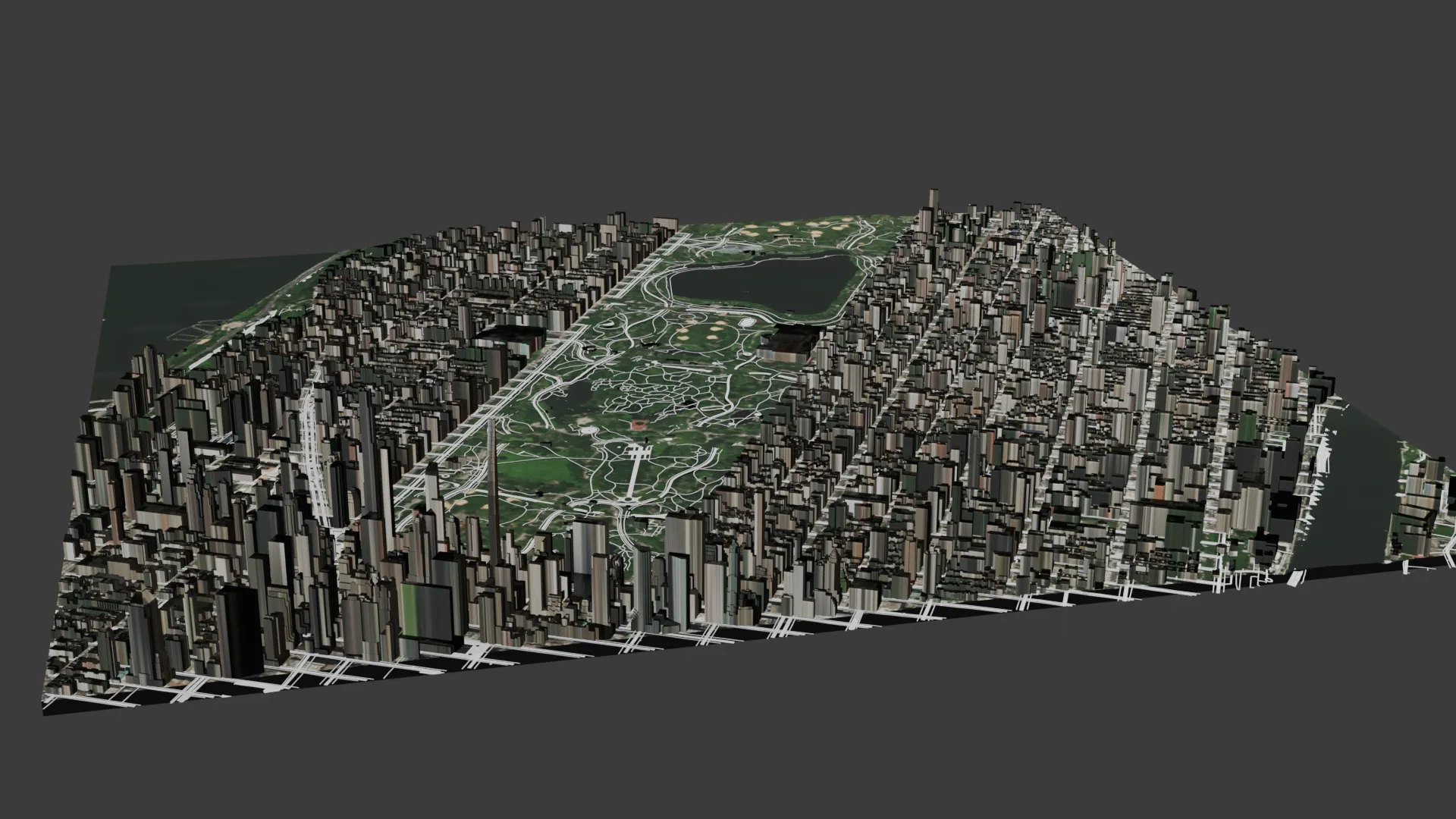 Chinese City Buildings Large-Scale Urban Map 3D Model .c4d .max .obj .3ds .fbx .stl .blend 