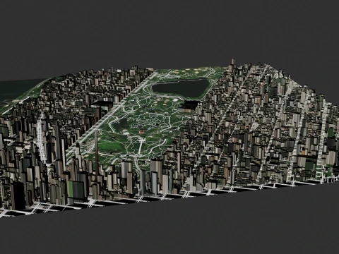 Mapa urbano a gran escala de edificios de ciudades chinas Modelo 3D
