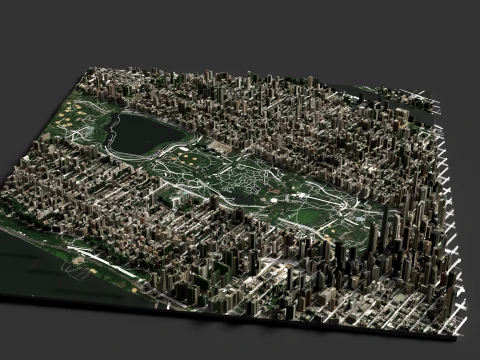 Chinese City Buildings Large-Scale Urban Map 3D Model