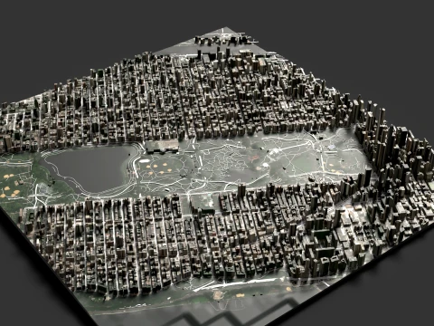 Chinese City Buildings Large-Scale Urban Map 3D Model