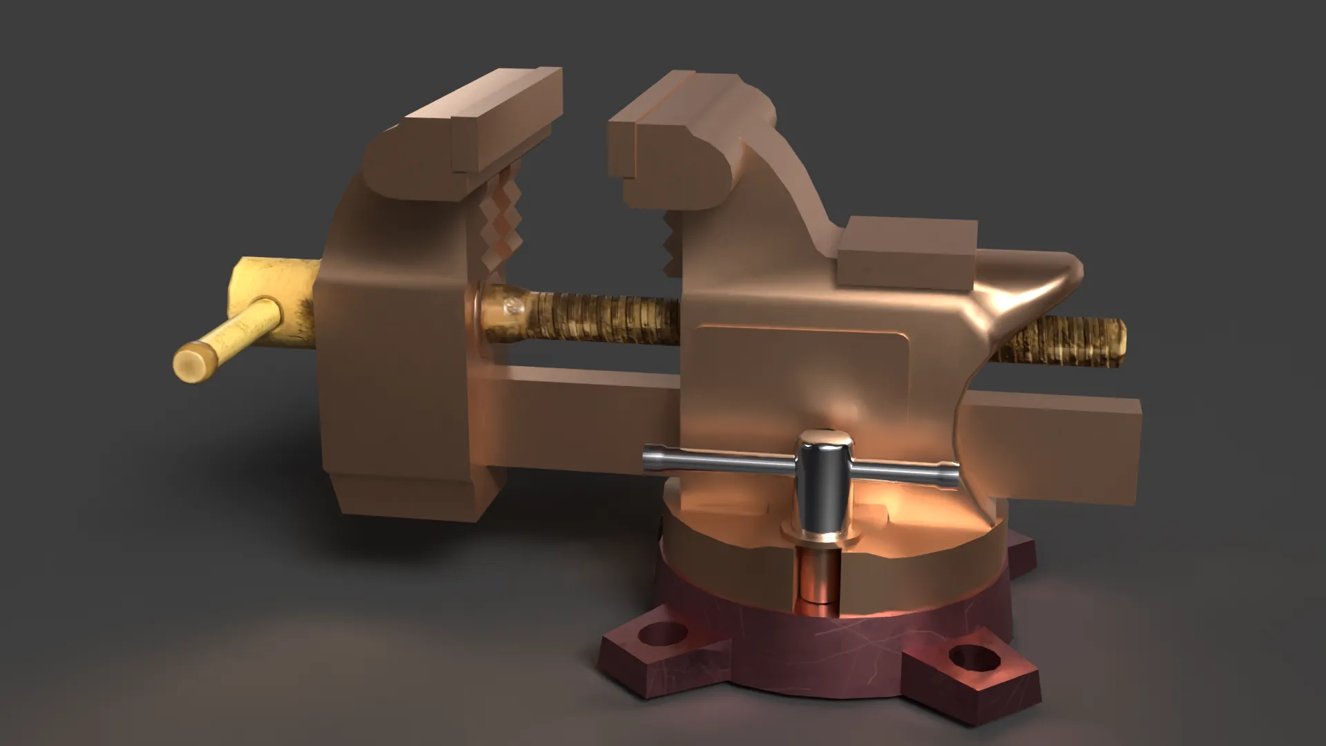 Chinese Golden Vise 3D Model .c4d .max .obj .3ds .fbx .stl .blend