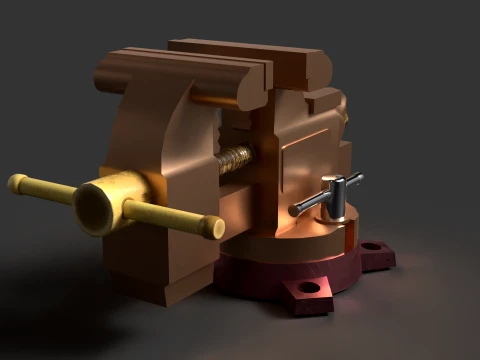 Chinese Golden Vise 3D Model