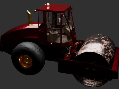 Road Roller 3D Model
