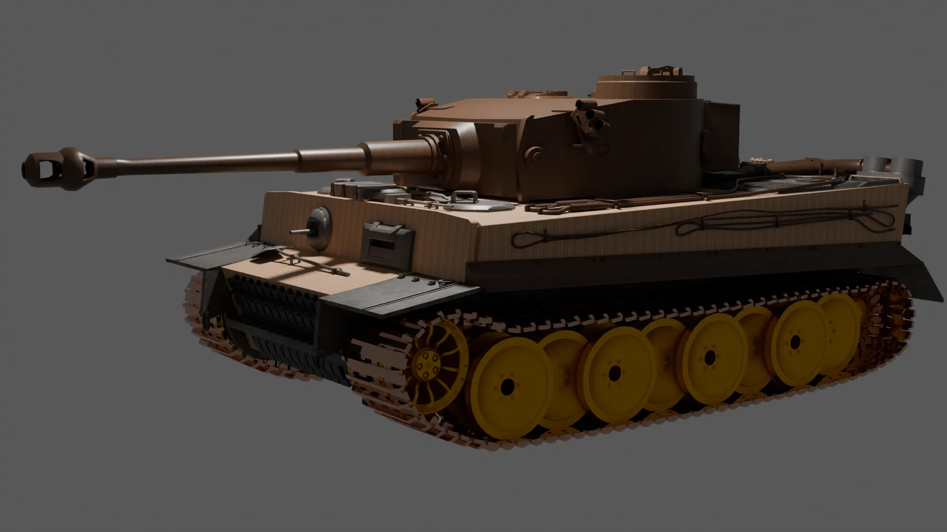 Chinese Wooden Toy Tank 3D Model .c4d .max .obj .3ds .fbx .stl .blend