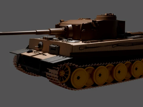 Chinese Wooden Toy Tank 3D Model