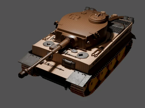 Chinese Wooden Toy Tank 3D Model