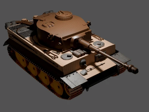 Chinese Wooden Toy Tank 3D Model