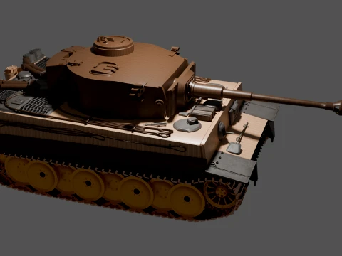 Chinese Wooden Toy Tank 3D Model
