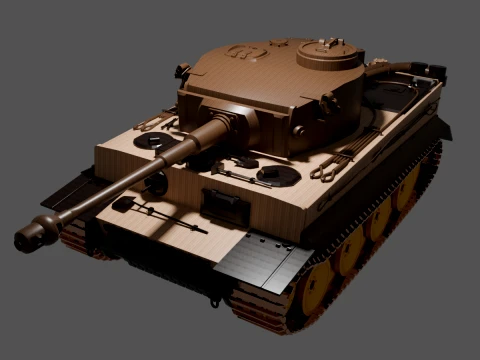 Chinese Wooden Toy Tank 3D Model
