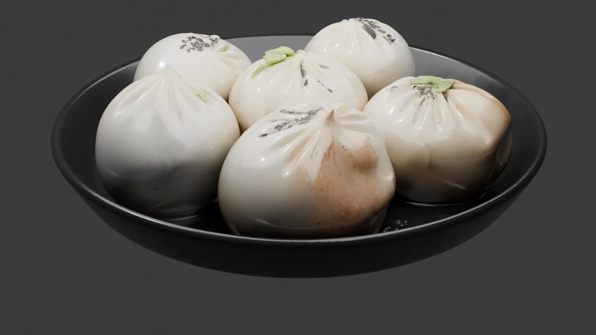 Crispy Pan-Fried Pork Buns Sheng Jian Bao Bring authentic Asian street food to your next 3D Model .c4d .max .obj .3ds .fbx .stl .blend 