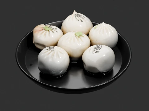 Crispy Pan-Fried Pork Buns Sheng Jian Bao Bring authentic Asian street food to your next 3D Model