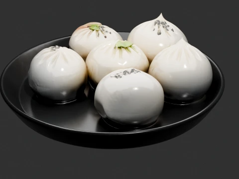 Crispy Pan-Fried Pork Buns Sheng Jian Bao Bring authentic Asian street food to your next 3D Model