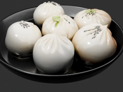 Crispy Pan-Fried Pork Buns Sheng Jian Bao Bring authentic Asian street food to your next 3D Model