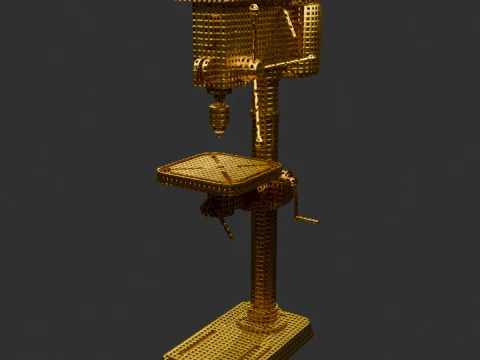 Chinese Toy Golden Drill Machine 3D Model