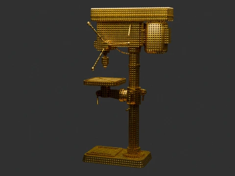 Chinese Toy Golden Drill Machine 3D Model