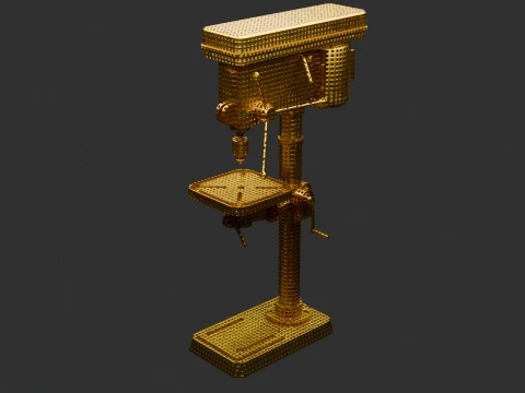 Chinese Toy Golden Drill Machine 3D Model