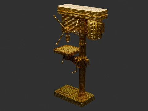 Chinese Toy Golden Drill Machine 3D Model