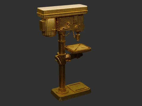 Chinese Toy Golden Drill Machine 3D Model