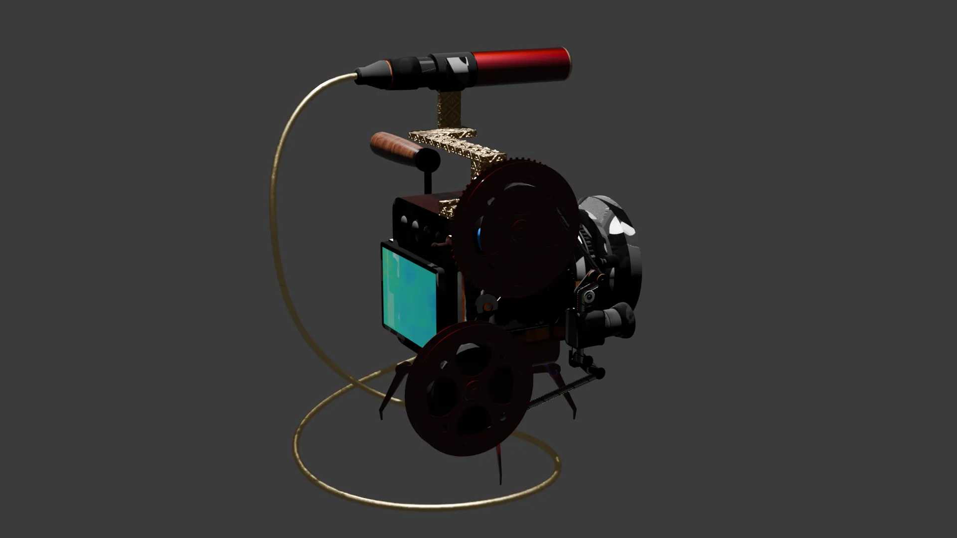 Chinese Movie Camera 3D Model .c4d .max .obj .3ds .fbx .stl .blend 