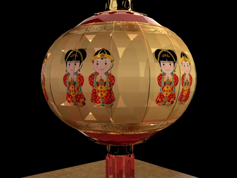 Chinese Red Lantern 3D Model