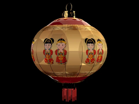 Chinese Red Lantern 3D Model