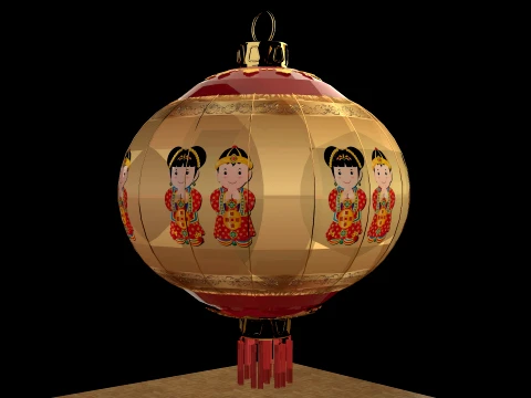 Chinese Red Lantern 3D Model