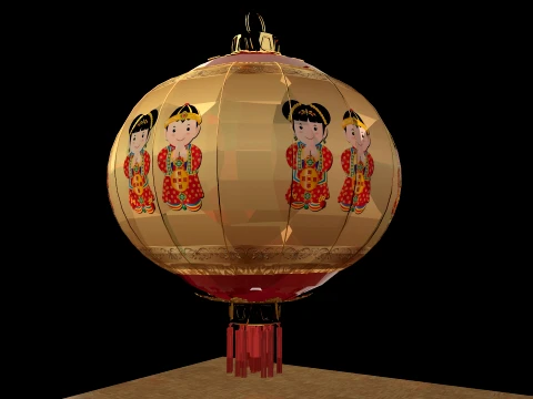 Chinese Red Lantern 3D Model