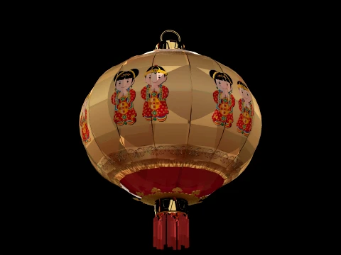 Chinese Red Lantern 3D Model