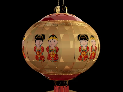 Chinese Red Lantern 3D Model