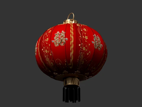 Chinese Red Lantern 3D Model