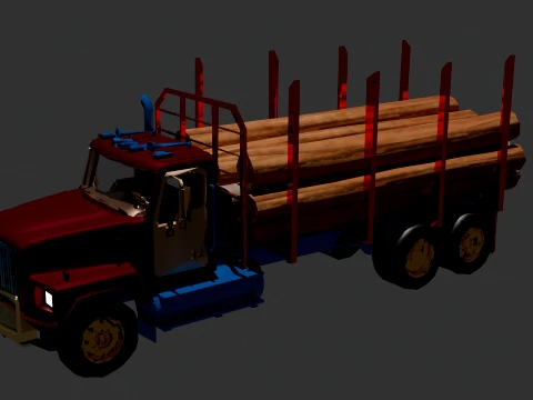 Camion forestier chinois Modèle 3D
