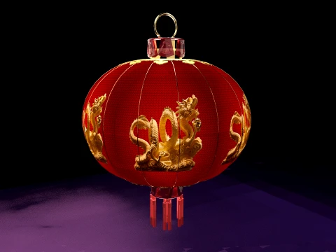 Chinese Red Lantern 3D Model