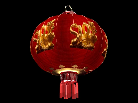 Chinese Red Lantern 3D Model