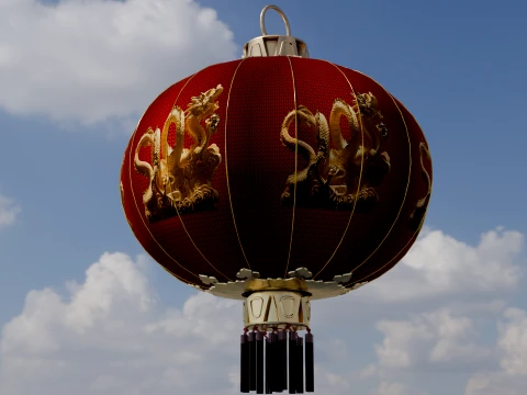 Chinese Red Lantern 3D Model