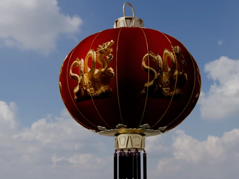 Chinese Red Lantern 3D Model