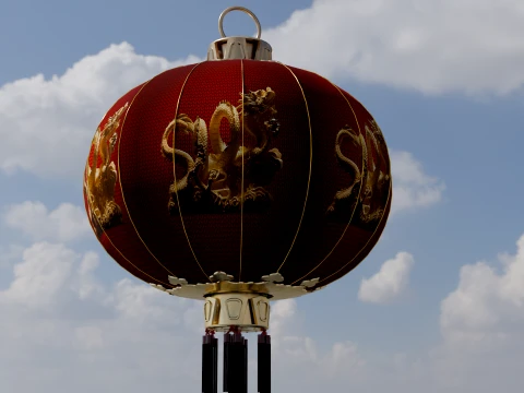 Chinese Red Lantern 3D Model