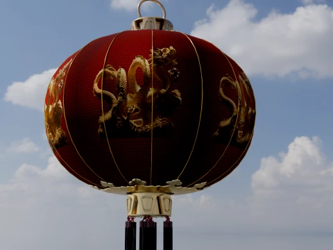 Chinese Red Lantern 3D Model