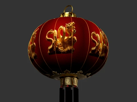Chinese Red Lantern 3D Model