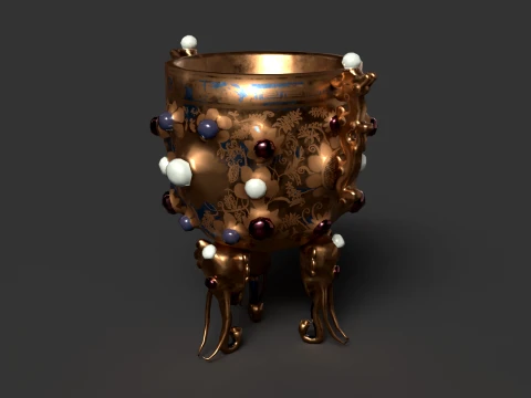 Chinese Ancient Treasure Cup 3D Model