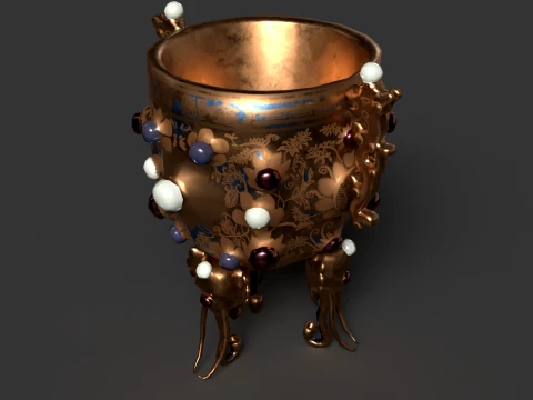 Chinese Ancient Treasure Cup 3D Model