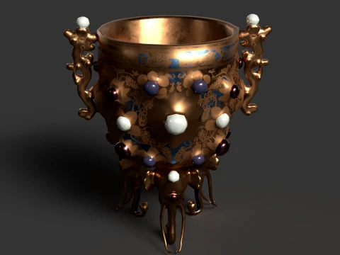 Chinese Ancient Treasure Cup 3D Model
