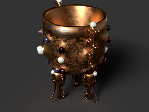 Chinese Ancient Treasure Cup 3D Model