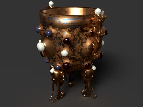 Chinese Ancient Treasure Cup 3D Model
